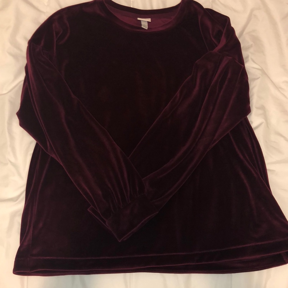 Velvet burgundy sweater